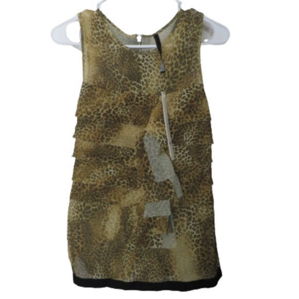 Poleci animal print silk top‎ sz 4